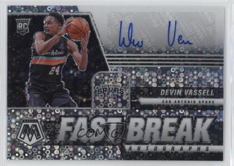 2020-21 Panini Mosaic Fast Break Prizm Devin Vassell #FB-DVS Rookie Auto RC