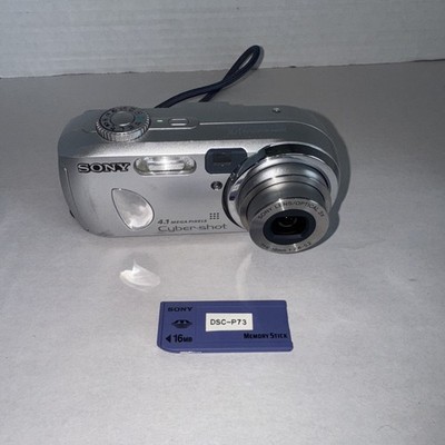 Sony Cyber-shot DSC-P73 4.1 MP Silver Digital Camera w/ 16MB
