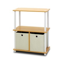 Furinno TURN-N-TUBE Storage Shelves, Toolless Book Shelf, Display Shelf, Beech