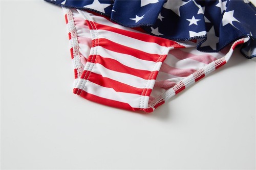 American Flag Independence Day Size 5-6 Toddler Girl Swimsuits Beach 3 Piece ... - Picture 8 of 8