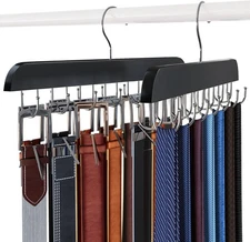 2PCS Multi-Purpose Tie Rack,Belt 13.78 inches x 5.12 inches, Black 