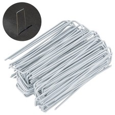 100x Galvanised Steel Weed Membrane Pins Ground Stakes Garden Pegs - 6 inch