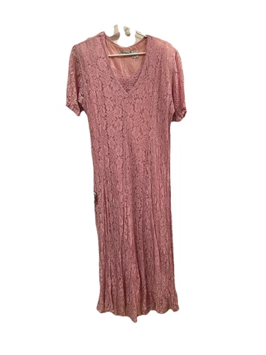 Vintage Nostalgia Dress Antique Rose Lace Cottage Core Whimsical Romantic Sz. L
