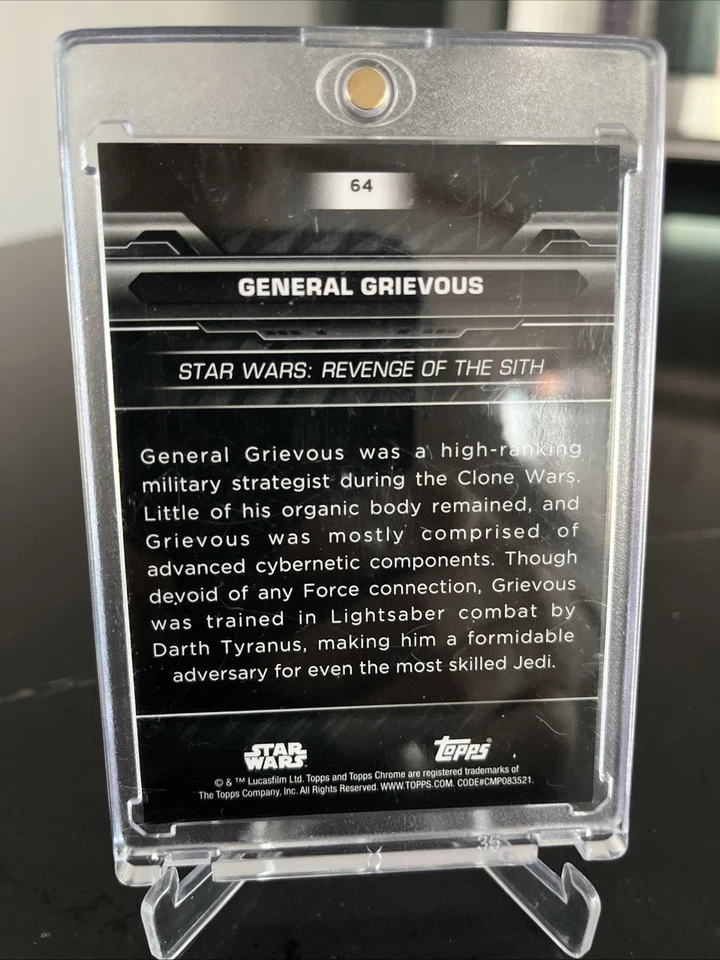 2024 Topps Chrome Black Star Wars - General Grievous - Magenta /10 SSP - Image 2 of 3