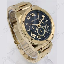 Michael Kors MK8481 Brecken Black Dial Stainless Steel Gold Tone Men's Watch