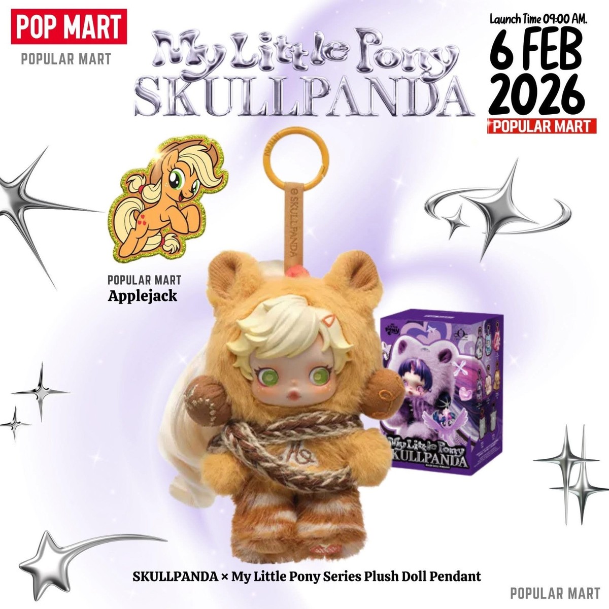 Authentic Pop Mart Skullpanda x My Little Pony Series Plush Doll