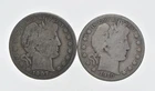 1892-1915 Lot 2 1907-D 1910-S Barber 90% Half Dollars - Coin Collection *987