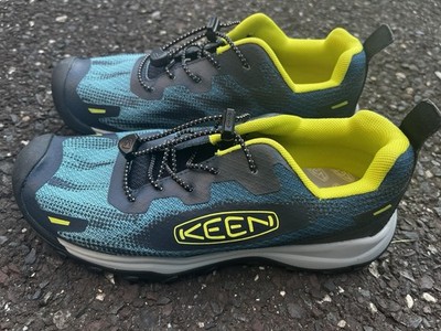 KEEN Kids Knotch Peak Trail Shoes Youth Size 3 Blue Lime BNWOT Hiking