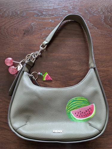 Hand Painted DKNY Watermelon Shoulder Bag Purse Affordable Coach Type Y2K Bag 🍉