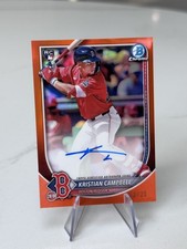 2025 Bowman Chrome Kristian Campbell Rookie Auto RC Orange Refractor #13/25