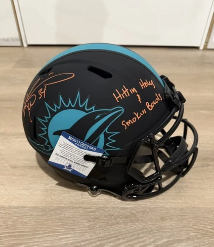 Ricky Williams Signed Dolphins Full Size Rep Helmet Smokin Bowls - Beckett COA