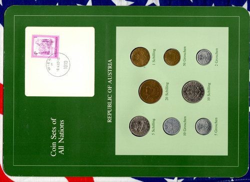 Coin Sets of All Nations Austria UNC All coins 1982 1,5,10,20 Schillings