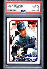 1989 TOPPS TIFFANY #285 JOHN CANDELARIA NEW YORK YANKEES POP 1 PSA 10 GEM MINT