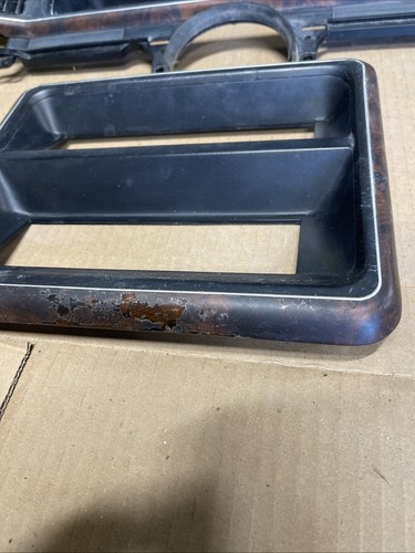 1987-1991 Ford F150 Bronco Woodgrain Dash Cluster Bezel OEM Radio Trim Cover - Picture 6 of 16