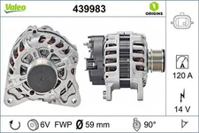 Alternator valeo for Renault Captur I 1.5 dCi 90 439983
