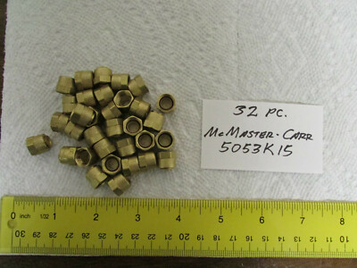 32 Pieces McMaster-Carr Brass Compression Fittings 5053K15 Marked P2 New