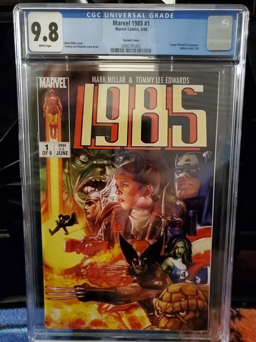 2008 Marvel 1985 #1 CGC 9.8 Tommy Lee Edwards Variant Cover Marvel Super Heroes