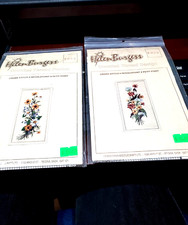 2 Instructions FLORAL 1980 cross stitch needlepoint petit point HELEN BURGESS