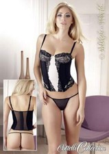 Lingerie - Graceful Suggerimenti Corsetto E Thong Set Black-Dold Pink