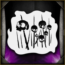 Spiked Skulls 1 - Airbrush Stencil Template Airsick