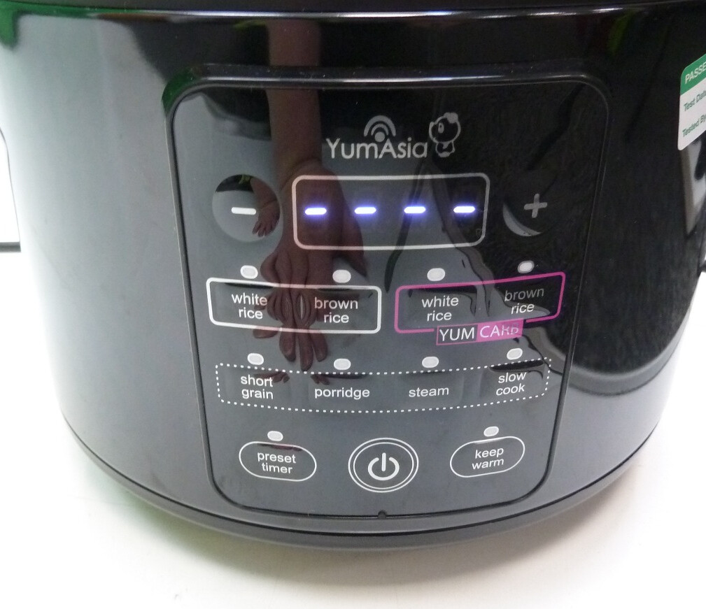 YUM ASIA BLACK KUMO YUMCARB RICE COOKER MODEL YUM EY10D & INSTRUCTION