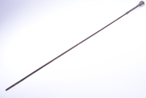 ✅ ANTIQUE BROKEN UMBRELLA CANE WALKING STICK SILVER HANDLE BRASS SHAFT 89CM 35” - Picture 5 of 8