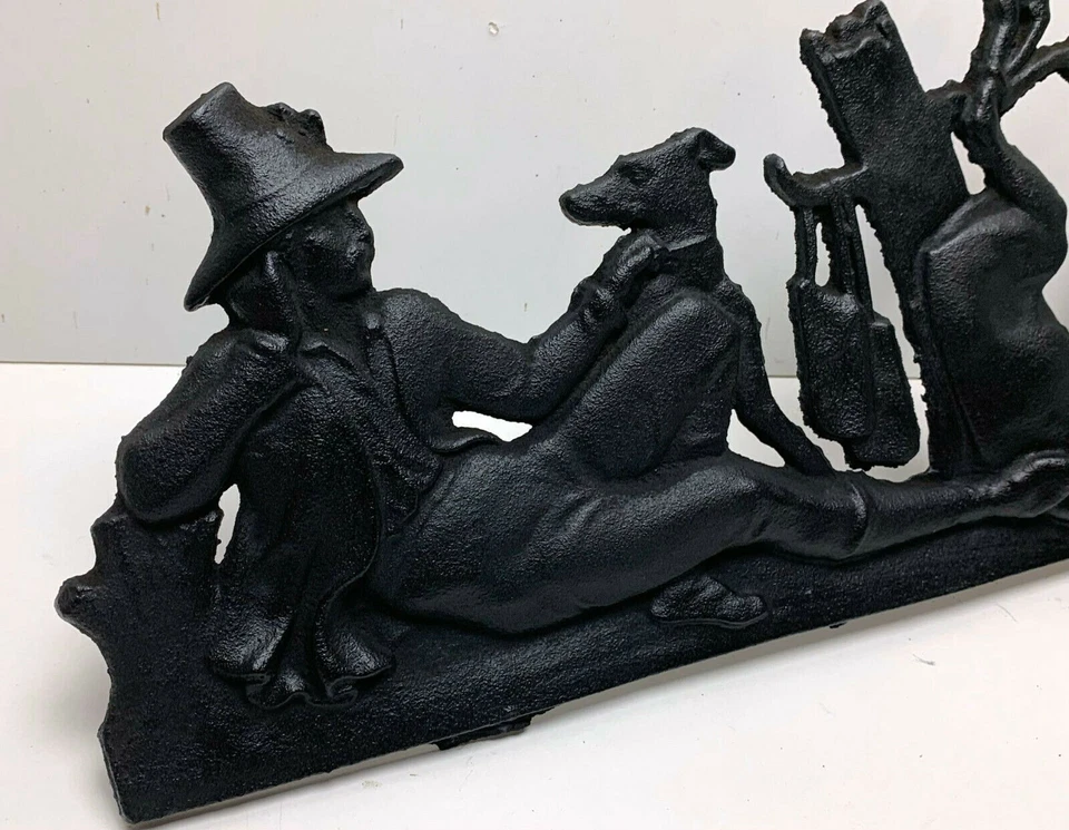 Wandrelief Guss handarbeit Jäger mir Wild Jagd Jagdhund Gussrelief Sammler - Bild 4 von 4