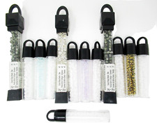 Czech Glass Beads 13 Tubes mixed size white g...