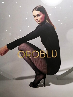 Oroblu Collant Velato elegante effetto rete lamè argento punti