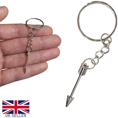 Kleiner Pfeil Schlüsselanhänger Silber Bogenschießen Bowman Bogenschütze Keychain Toxophilit Bogen Geschenk