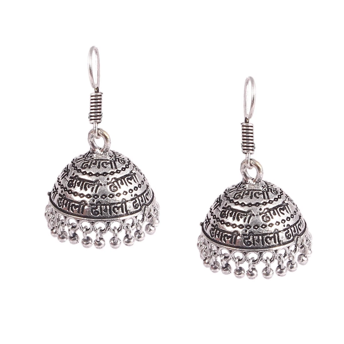 Aasha Graduated Wrapped Wire Beads Hinge Lock Drop Earrings - Anju Jewelry