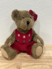 Boyds Bears GWEN MARIE BEAR Red Velvet Snowflake Coveralls 12