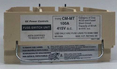 GEC Mini Shape 100a 100 Amp CM-MT 3 Phase Fuse Transport Switch - Picture 2 of 3