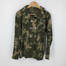 Hurley Women's Winchester Camo Double Breasted Jersey Hooded Jacket Size S