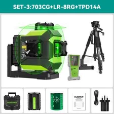 703CG 12 Lines 3D Laser Level Self-Leveling Cross Line Green Level Adjust Bright