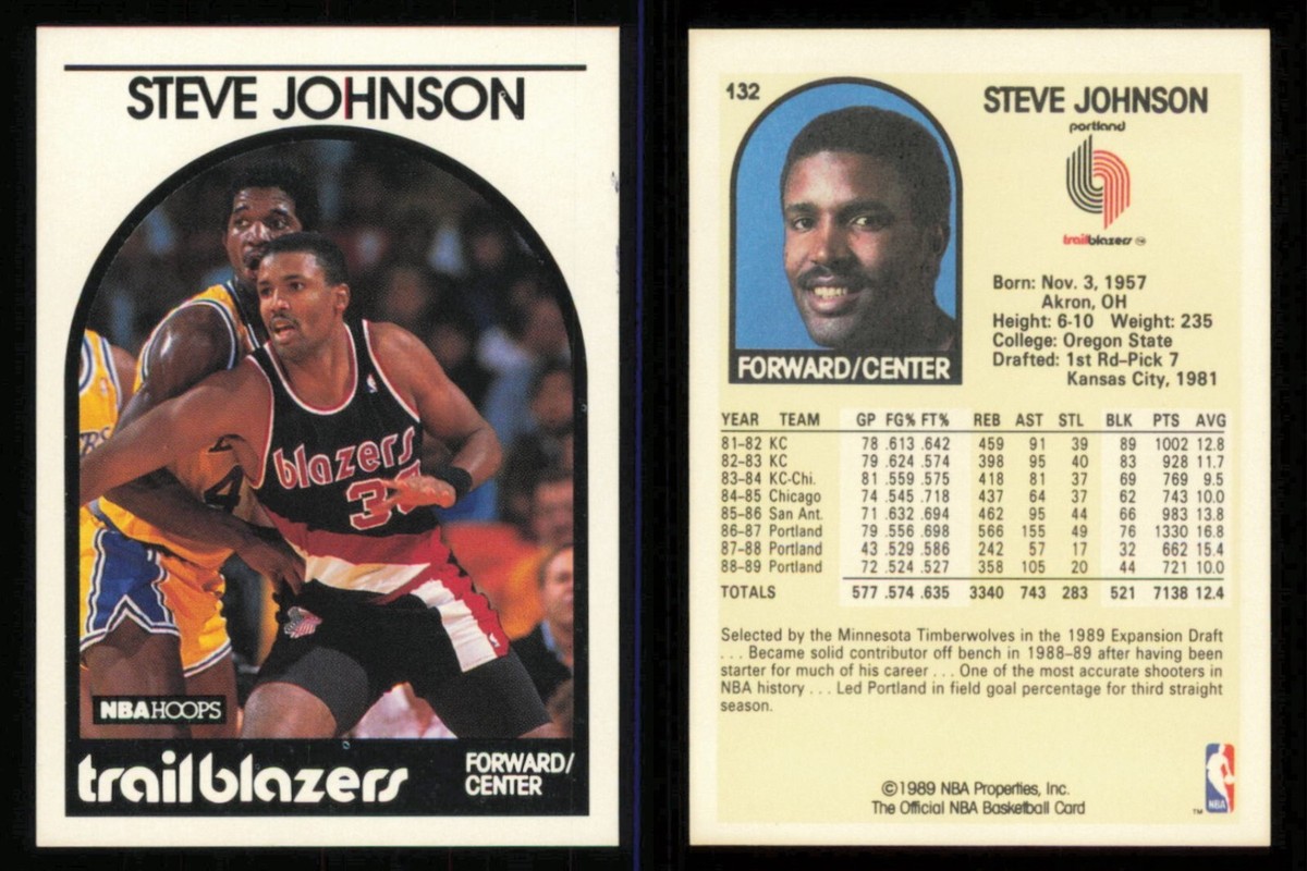 1989-90 NBA HOOPS Basketball Card - STEVE JOHNSON #132