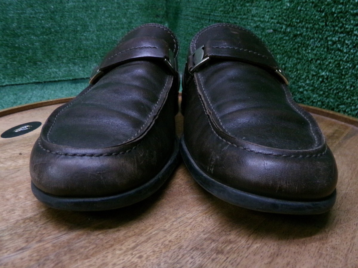 $1090 Salvatore Ferragamo Mens Silver Gancini Bit Leather Shoes Loafers 8.5 E Ferragamo Men main image 4