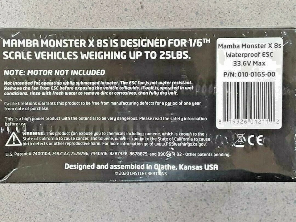 Castle Creations Mamba Monster X 8S 1/6 Brushless ESC 010-0165-00 Brand New!! - Image 4 of 4