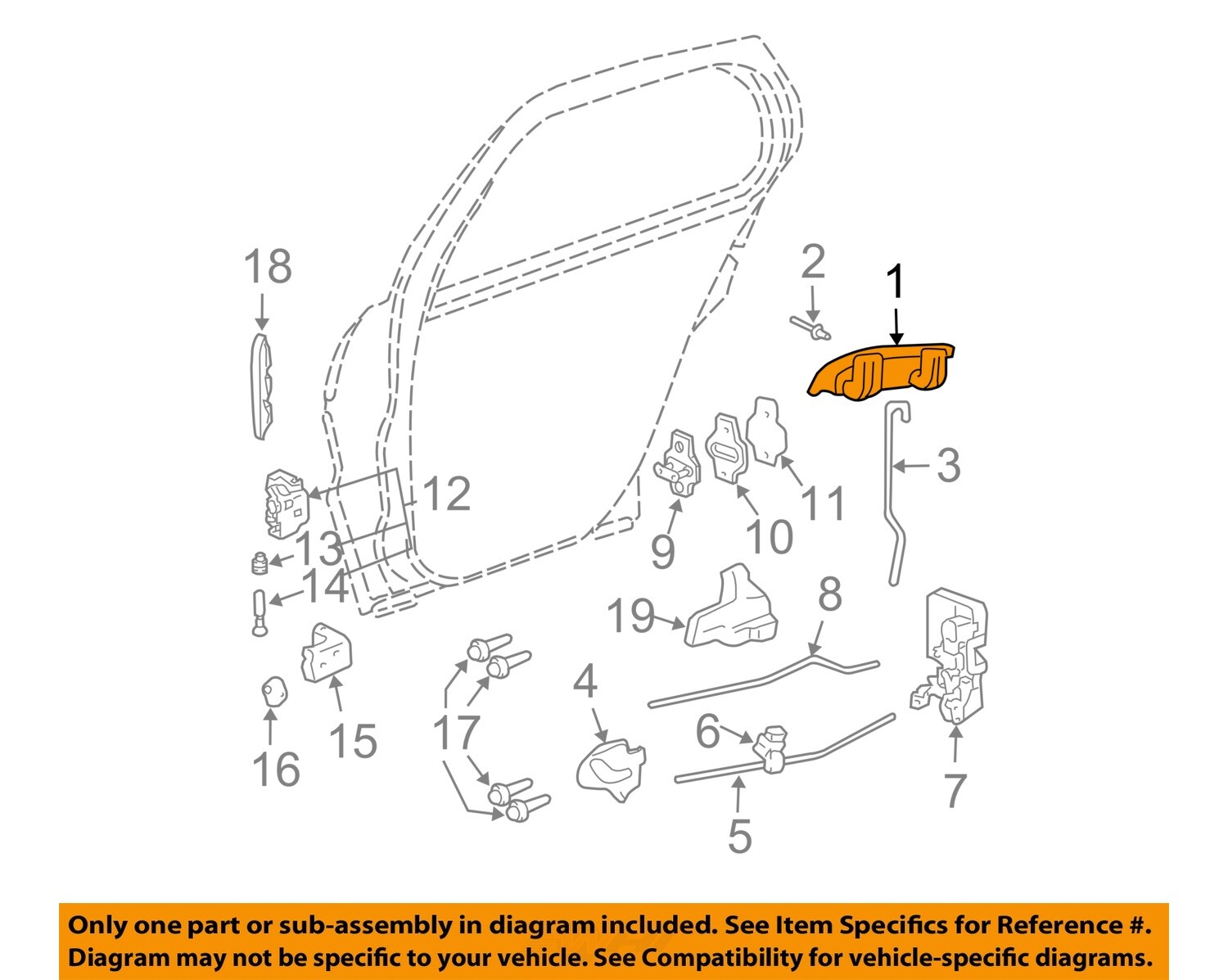 GM OEM 95-05 Cavalier,Sunfire Rear Door Lock Hardware-Handle, Outside 22650704