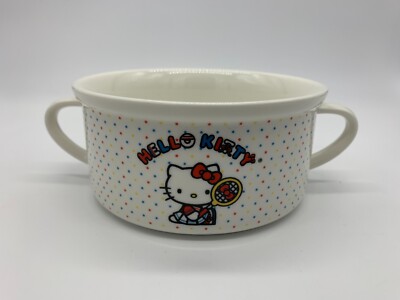 Sanrio Hello Kitty 2020 Cost Plus Tennis Cat Ceramic Cereal Ramen Bowl RETIRED