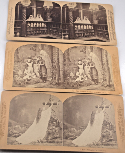 Vintage Stereoscope View Cards Female Pictures Lot of 6 Color Black & White - Picture 1 of 4