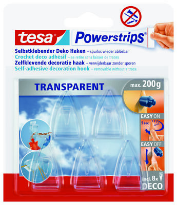 Powerstrips deco-haken kristallklar 5 st 1st Haken Kleben Innen
