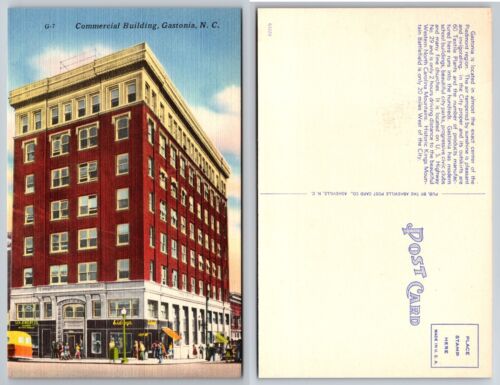 Commercial Building Street Scene Gastonia North Carolina NC Postcard