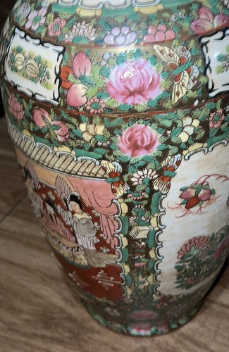 LARGE Antique Chinese Canton Famille Rose Medallion Porcelain Vase STUNNING - Picture 7 of 16
