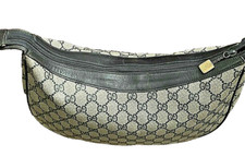 PRE-OWNED VINTAGE GUCCI COATED SUPREME MONOGRAM GG CANVAS NAVY CROSSBODYBAG
