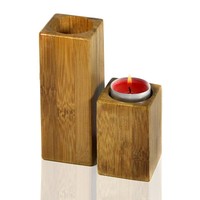 2Er Set KerzenstäNder/Teelichthalter Aus Bambus,Teelichter,Kerzenhalter,Neu