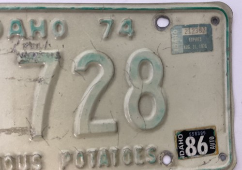 1974 Idaho License Plate 5B 5 728 Original Automobilia UsedToolShopCom - Picture 6 of 15