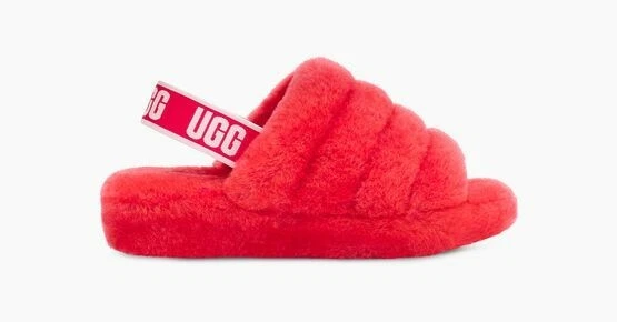 NUOVI UGG Fluff Yeah sandali ciabatte corallo slide peluche peloso donna