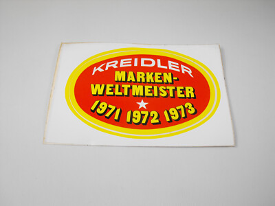 Aufkleber KREIDLER Markenweltmeister 1971 1972 1973 Sammler Werkstatt Deko