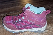 Merrell M-M Moab FST Mid A/C WPF girls purple hiking shoes size 4 M